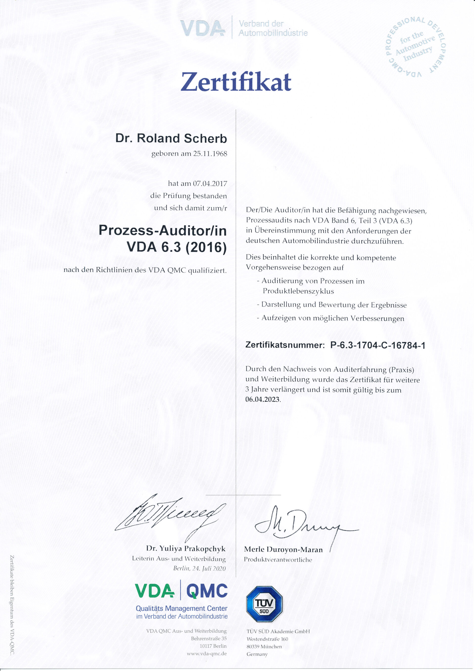 VDA Automotive Core Tools OnlineQuiz PeRoBa® Unternehmensberatung GmbH