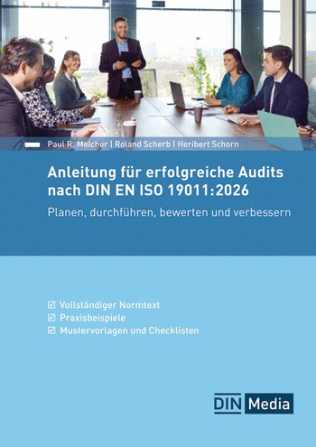 Buchcover: Anleitung für erfolgreiche Audits nach DIN EN ISO 19011:2026, DIN Media