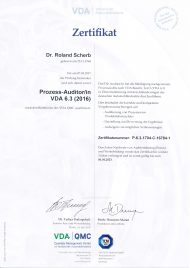 VDA 6.3 Zertifikat